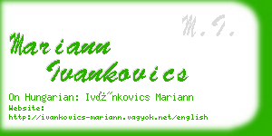 mariann ivankovics business card